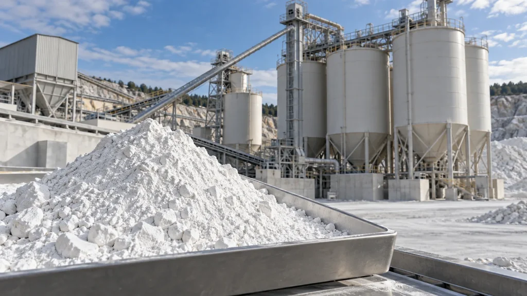 Concept illustration of chemical powder processing