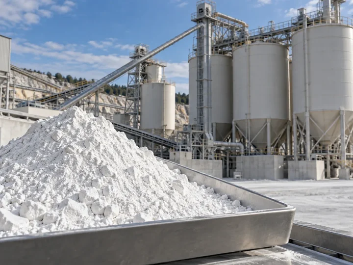 Concept illustration of chemical powder processing