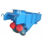 Blue vibrating feeder trough with two vibratory drives